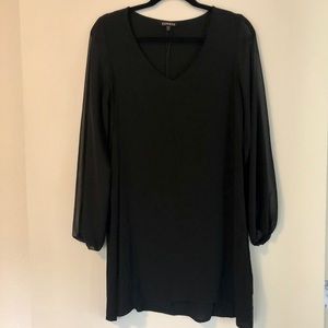 Express shift dress with sheer sleeves. Sz M